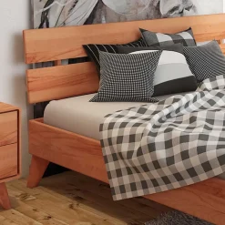 Wohnen Betten<210cm langes Doppelbett Gestell aus Holz - Junola
