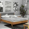 Wohnen Betten<220cm langes Wildeiche Bett im Retrostil - Hardus