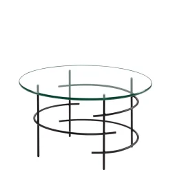 Wohnen Tische<60cm runder Couchtisch mit Glasplatte - Prakto