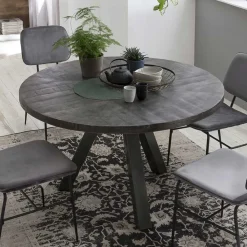 Wohnen Tische<120cm runder Holz Esstisch in Grey Wash - Nicoletta