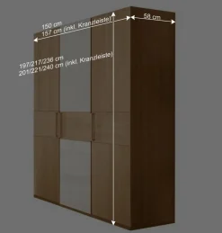 Wohnen Kleiderschränke|Schränke<150cm Schlafraum Kleiderschrank 3-türig - Emdsiva