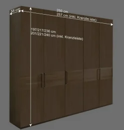 Wohnen Kleiderschränke<250cm Schlafzimmer Kleiderschrank mit 5 Türen - Emdsiva
