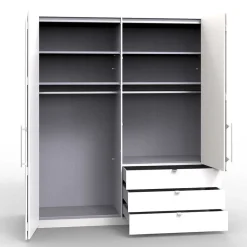 Wohnen Kleiderschränke|Schränke<200cm Schlafzimmerschrank mit Folierung Holzoptik - Crenba