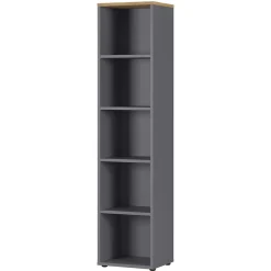 Wohnen Regale<45cm Schmales Büroregal mit fünf Fächern - Ovgunia