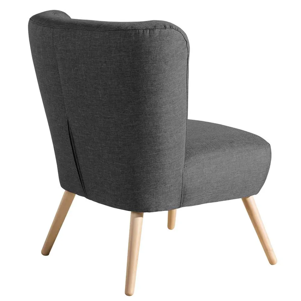 Wohnen Sessel<Cocktailsessel in Anthrazit Stoff - Hamzad