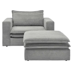 Wohnen Sessel<Cord Polstersessel mit Hocker Set - Tessina (zweiteilig)