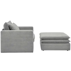 Wohnen Sessel<Cord Polstersessel mit Hocker Set - Tessina (zweiteilig)