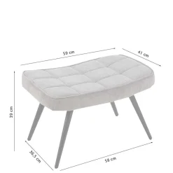 Wohnen Sessel<Cordsessel und Fußhocker in Grau - Zoryano (zweiteilig)
