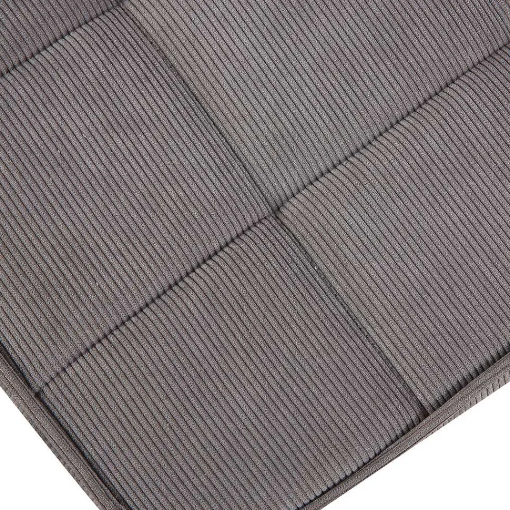 Wohnen Sessel<Cordsessel und Fußhocker in Grau - Zoryano (zweiteilig)