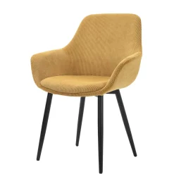 Wohnen Stühle<Cordstühle in Gold Gelb - Xaidon (2er Set)