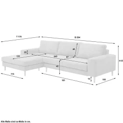 Wohnen Sofas<Couchecke in Cremeweiß Cordbezug - Zubella