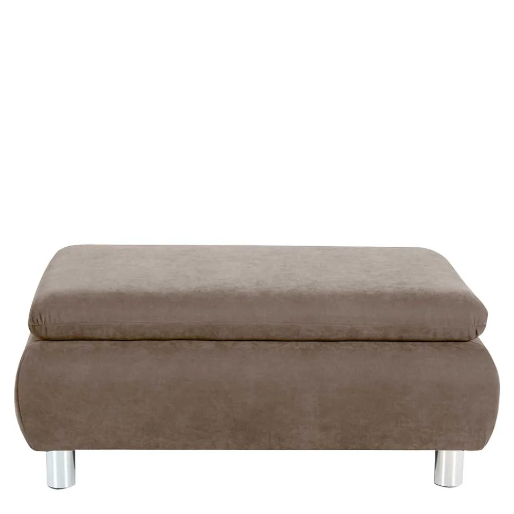 Wohnen Hocker<Couchhocker in Beigegrau mit Chrom - Hayley