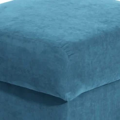 Wohnen Hocker<Couchhocker in Petrol Blau Velours - Lewis