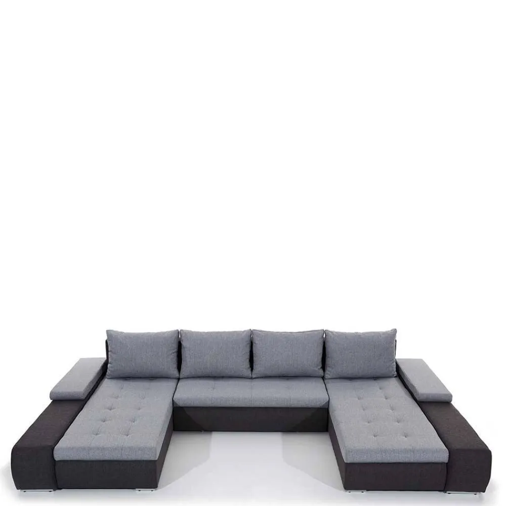 Wohnen Sofas<Couchlandschaft in Schwarzbraun und Weiß - Trioto