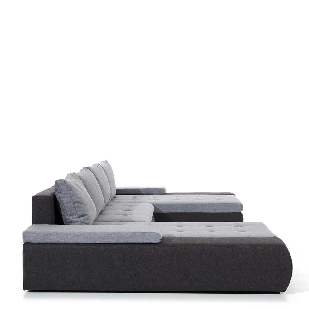 Wohnen Sofas<Couchlandschaft in Schwarzbraun und Weiß - Trioto