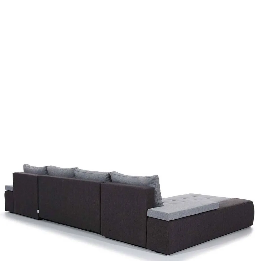 Wohnen Sofas<Couchlandschaft in Schwarzbraun und Weiß - Trioto