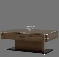 Wohnen Tische<Couchtisch mit Säulenfuß und Schublade - Crupean