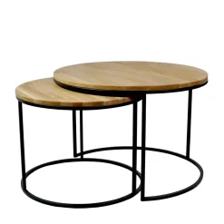 Wohnen Tische<Couchtisch Zweisatz aus Wildeiche - Cazama (zweiteilig)