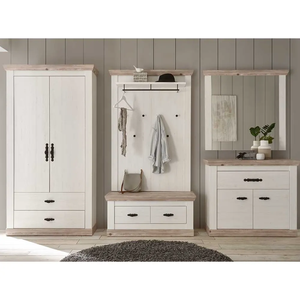 Wohnen Garderoben<Country Flurmöbel Kombi Set - Nedita (fünfteilig)