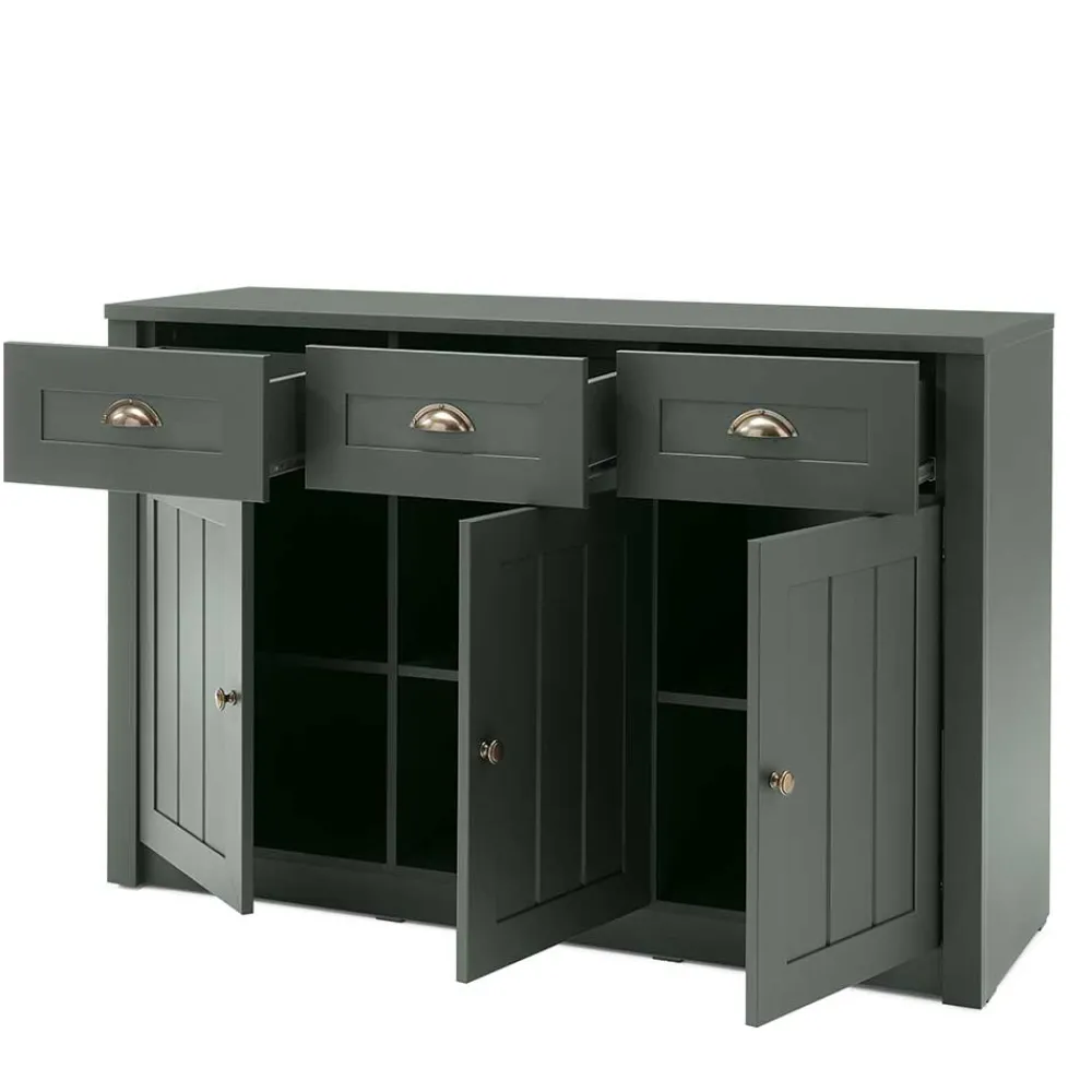 Wohnen Sideboards<Country Kombi-Kommode in Dunkelgrün - Niestov
