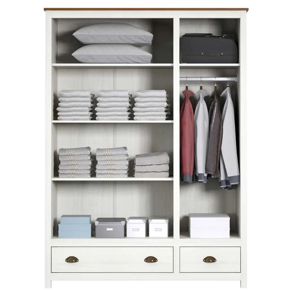 Wohnen Kleiderschränke|Schränke<Country Style Kleiderschrank mit 2 Schubladen - Abelkav