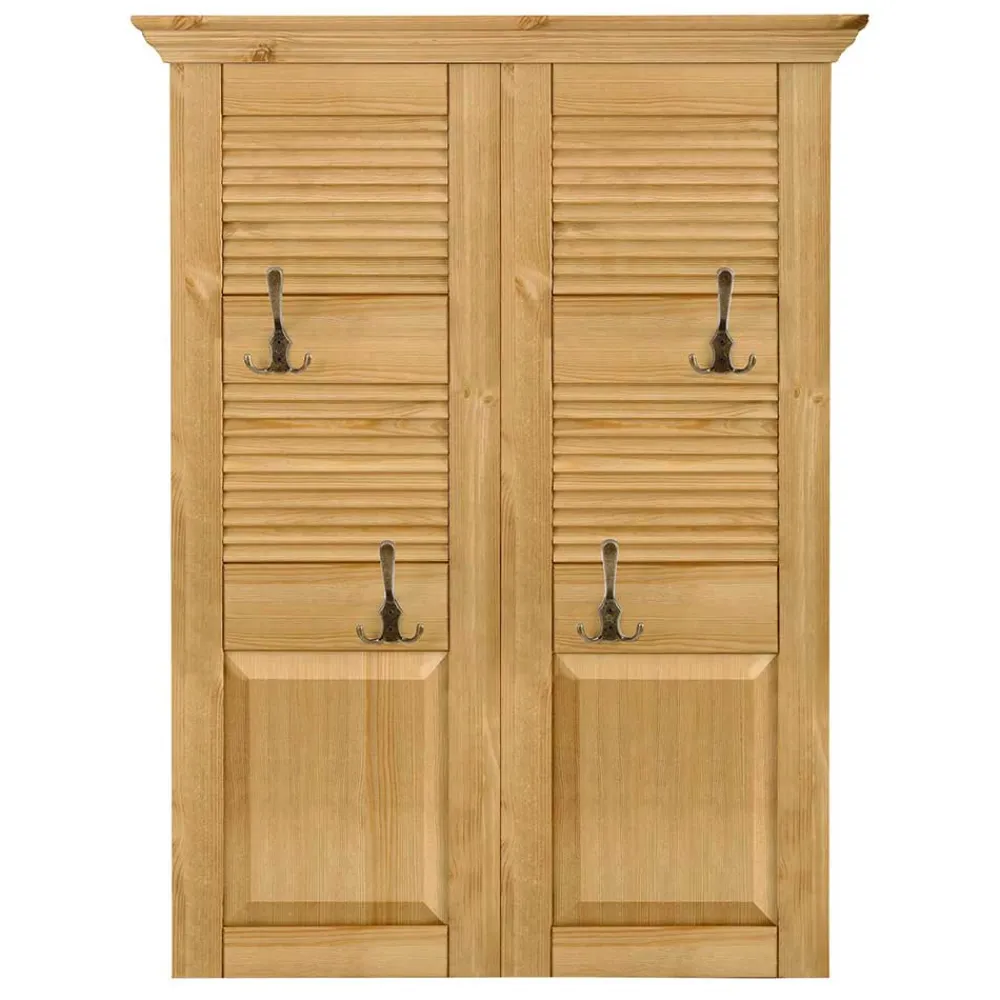 Wohnen Garderoben<Country Style Wandgarderobe Paneel aus Kiefer - Zavieca