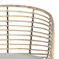 Wohnen Stühle<Design Armlehnenstuhl in Rattan Natur und Schwarz - Adatto (2er Set)