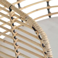 Wohnen Stühle<Design Armlehnenstuhl in Rattan Natur und Schwarz - Adatto (2er Set)