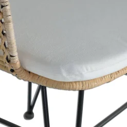 Wohnen Stühle<Design Armlehnenstuhl in Rattan Natur und Schwarz - Adatto (2er Set)