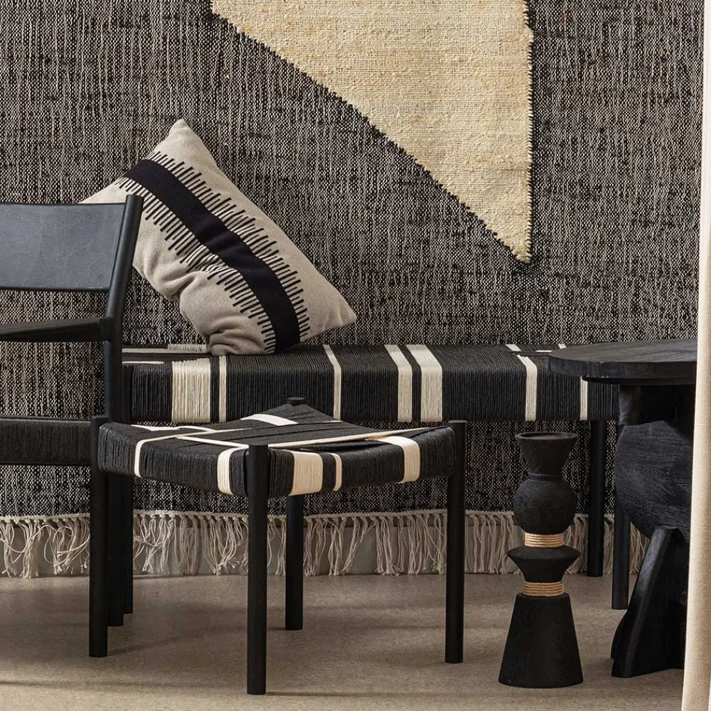 Wohnen Sitzbank<Design Bank in Schwarz mit Weiß - Giuseppa