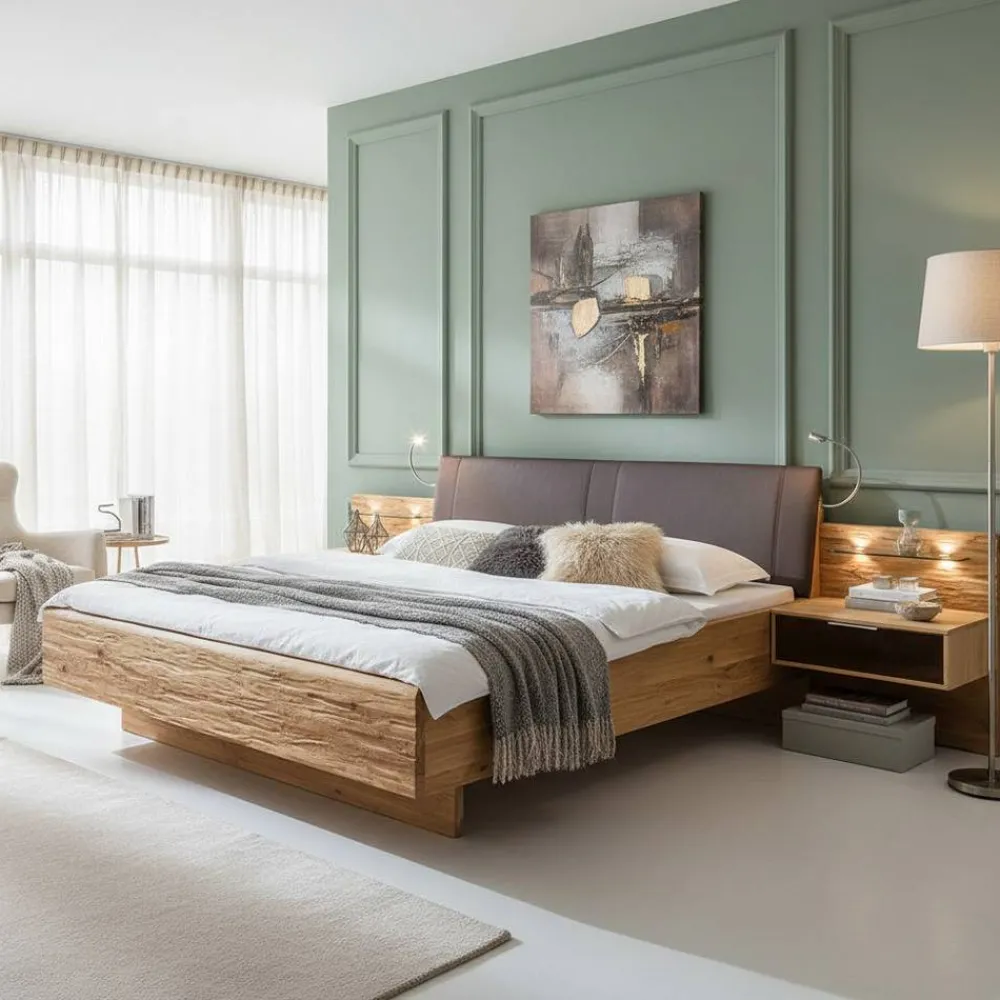 Wohnen Betten<Design Bettanlage mit LED - Ornany (dreiteilig)