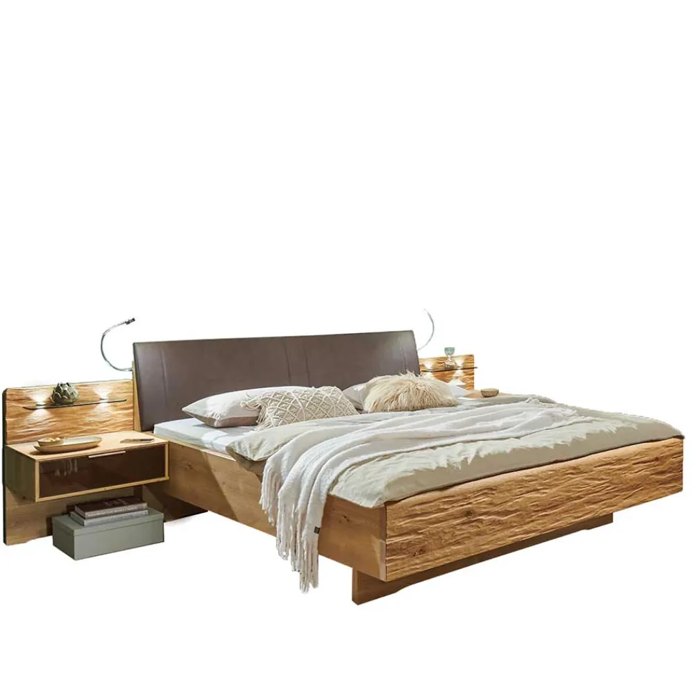 Wohnen Betten<Design Bettanlage mit LED - Ornany (dreiteilig)