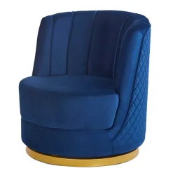 Wohnen Sessel<Design Cocktailsessel in Dunkelblau Samt - Sara