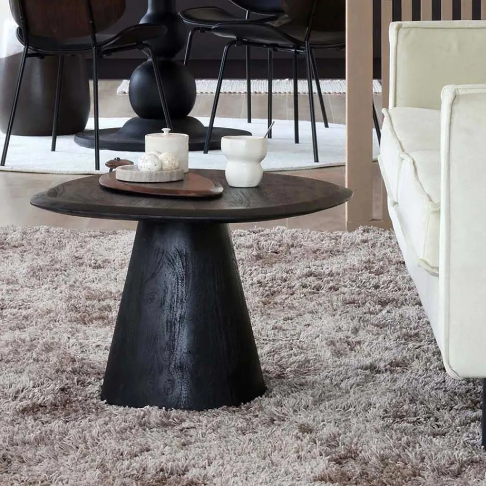 Wohnen Tische<Design Couchtisch in Schwarz Massivholz - Standing