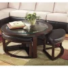 Wohnen Sitzgruppe<Design Couchtisch mit vier Hockern - Fornax (fünfteilig)