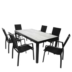 Wohnen Sitzgruppe<Design Essgruppe für den Garten - Marino (siebenteilig)