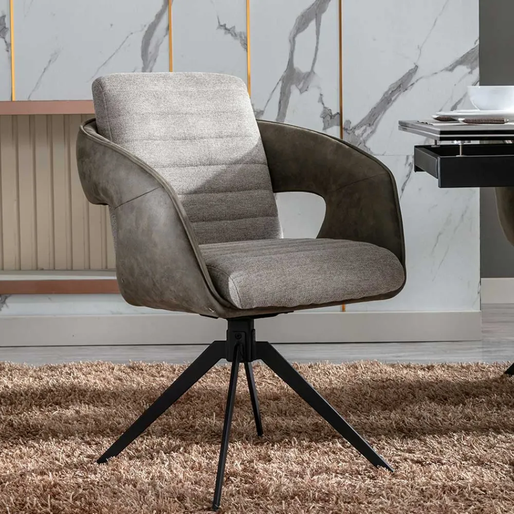 Wohnen Stühle<Design Esszimmer Drehstuhl mit Armlehnen - Bailon (2er Set)
