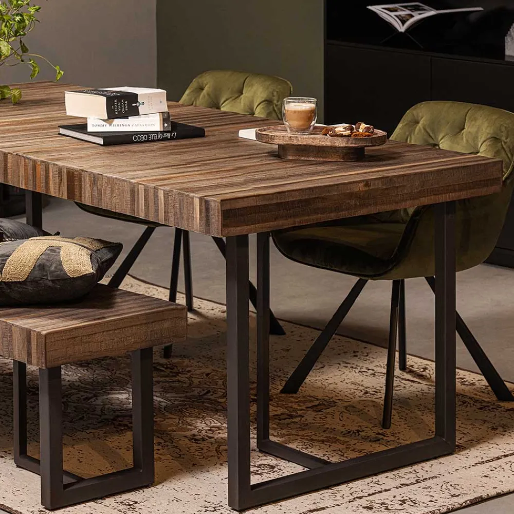 Wohnen Sitzbank<Design Esszimmerbank aus Recyclingholz Teak - Halling