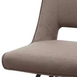 Wohnen Stühle<Design Esszimmerstuhl in Taupe Microfaser - Aloha (2er Set)