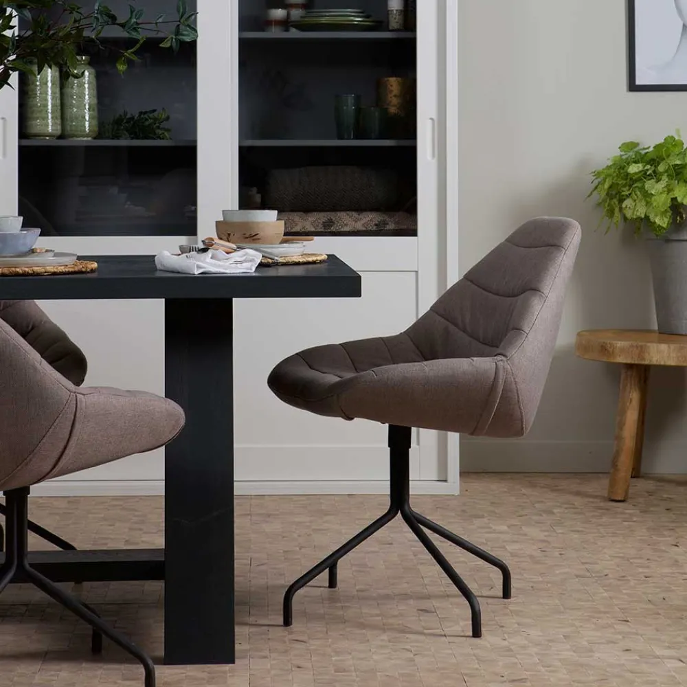Wohnen Stühle<Design Esszimmerstuhl in Taupe Lining gepolstert