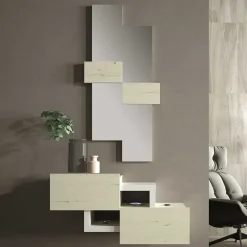 Wohnen Garderoben<Design Flur Set in Cremefarben & Weiß - Timos (zweiteilig)