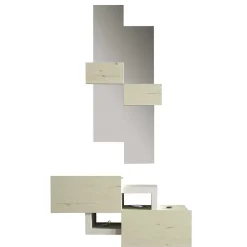 Wohnen Garderoben<Design Flur Set in Cremefarben & Weiß - Timos (zweiteilig)