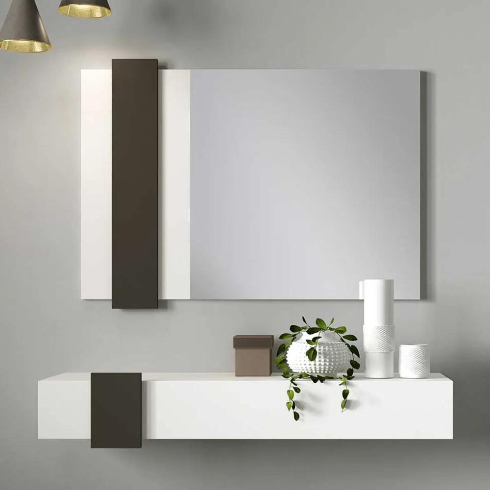 Wohnen Garderoben<Design Flur Set in Weiß & Schwarz - Riguna (zweiteilig)