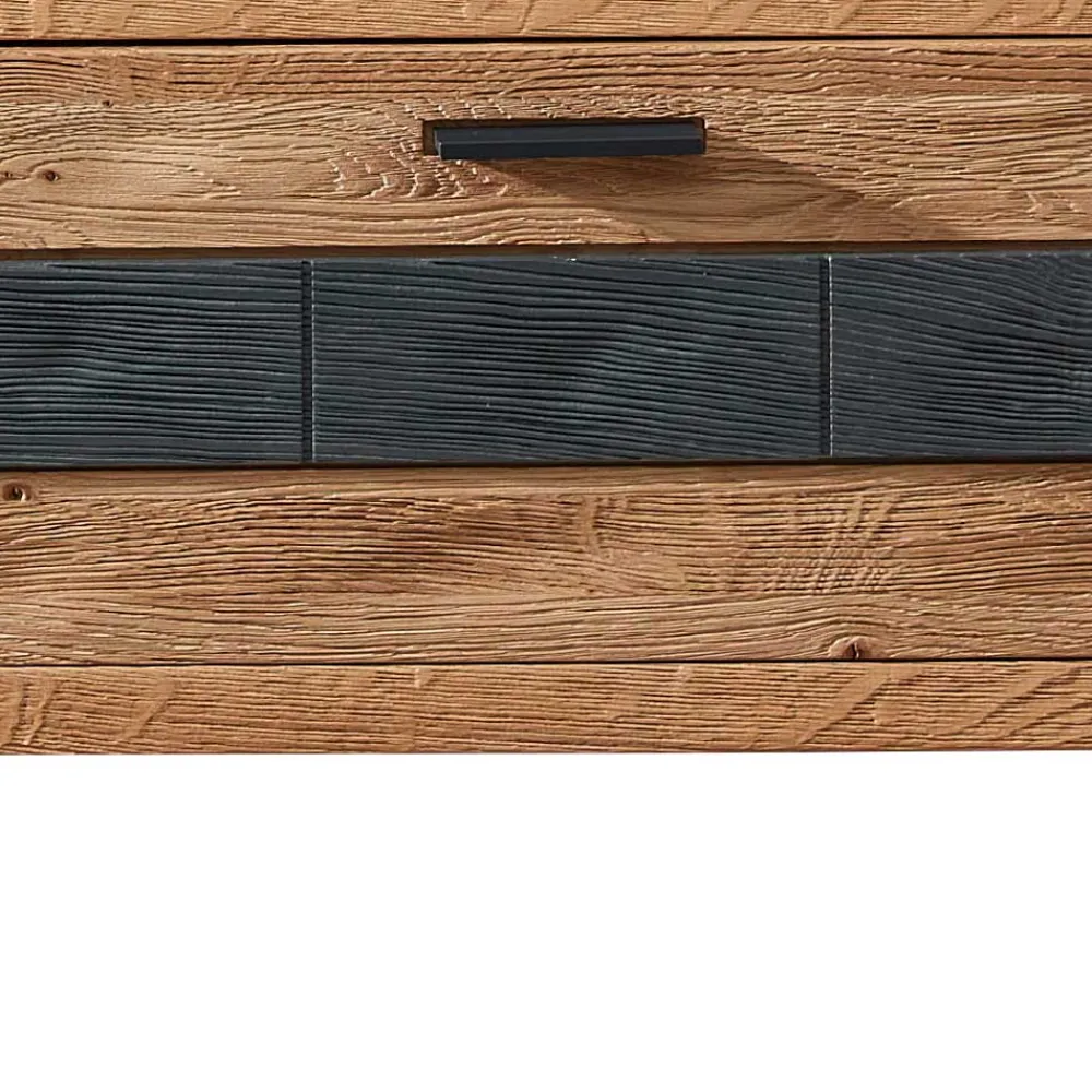 Wohnen Sitzbank<Design Flurbank aus Wildeiche in Natur & Grau - Elprisca