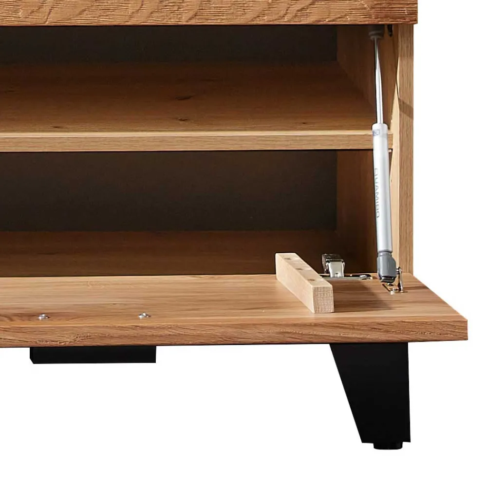 Wohnen Sitzbank<Design Flurbank aus Wildeiche in Natur & Grau - Elprisca
