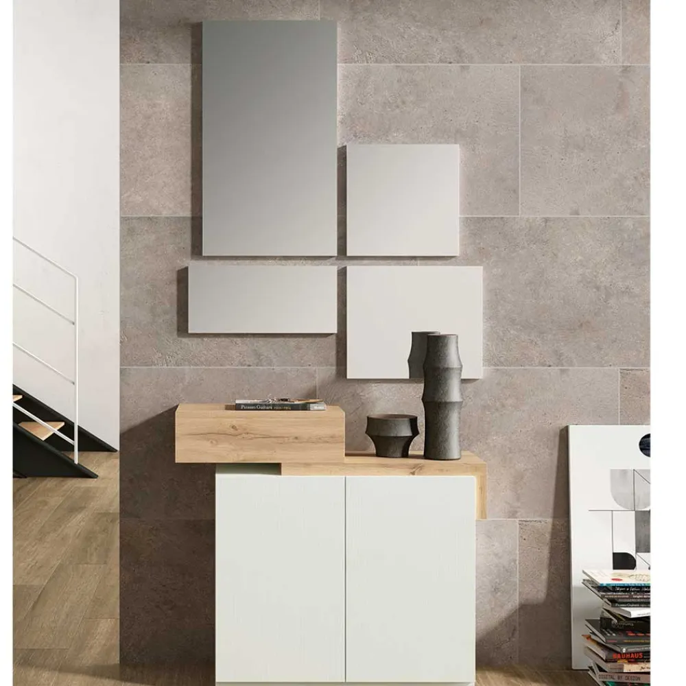 Wohnen Garderoben<Design Flurkommode & Spiegel Set - Gangizo (fünfteilig)
