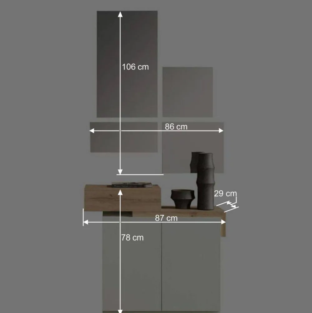 Wohnen Garderoben<Design Flurkommode & Spiegel Set - Gangizo (fünfteilig)