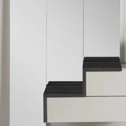 Wohnen Garderoben<Design Flurmöbel in Weiß & Schwarz - Uwida (vierteilig)