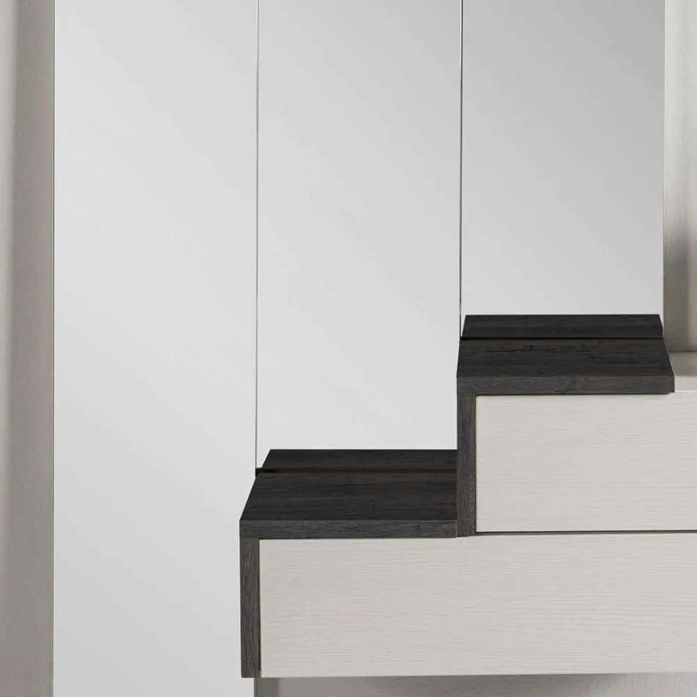 Wohnen Garderoben<Design Flurmöbel in Weiß & Schwarz - Uwida (vierteilig)