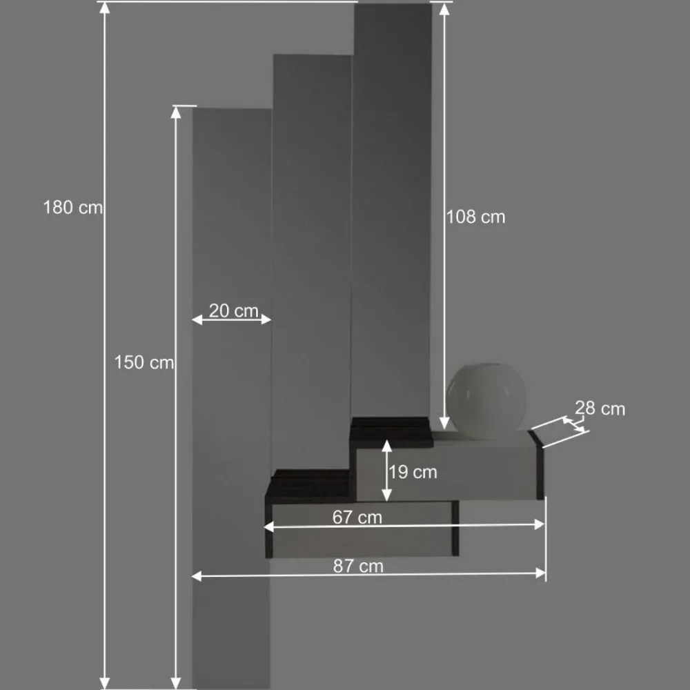 Wohnen Garderoben<Design Flurmöbel in Weiß & Schwarz - Uwida (vierteilig)